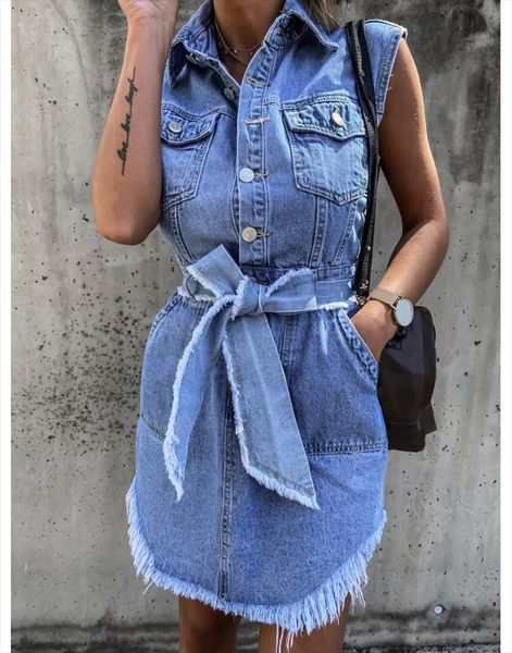 summer sleeveless belted denim retro womens dress college style jeans fashion street casual clothes s xl, Black;gray
summer sleeveless belted denim retro womens dress college style jeans fashion street casual clothes s xl, Black;gray
