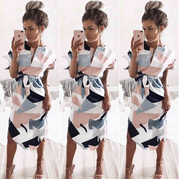 summer style dress casual asymmetrical geometric printing short sash knee-length dress o-neck elegant women dresses 210412, Black;gray
summer style dress casual asymmetrical geometric printing short sash knee-length dress o-neck elegant women dresses 210412, Black;gray