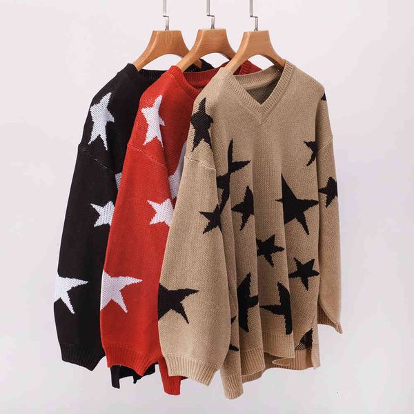 black plus size knitted star women autumn winter long sleeve knitwear sweater casual loose korean pullov, White;black
black plus size knitted star women autumn winter long sleeve knitwear sweater casual loose korean pullov, White;black