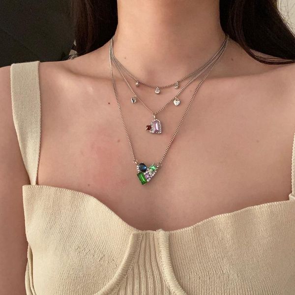 pendant necklaces necklace multi layered colored zircon women choker statement crystal gold color girl party wear gift jewelry, Silver
pendant necklaces necklace multi layered colored zircon women choker statement crystal gold color girl party wear gift jewelry, Silver
