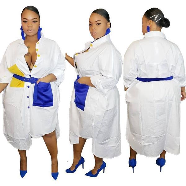 two piece dress white shirts loose dresses large size ladies women button up with waist belt pockets african fashion female spring
two piece dress white shirts loose dresses large size ladies women button up with waist belt pockets african fashion female spring