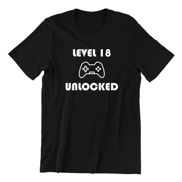 level 18 unlocked gamer - 18th birthday - t shirt slogan console controller pc, White;black
level 18 unlocked gamer - 18th birthday - t shirt slogan console controller pc, White;black