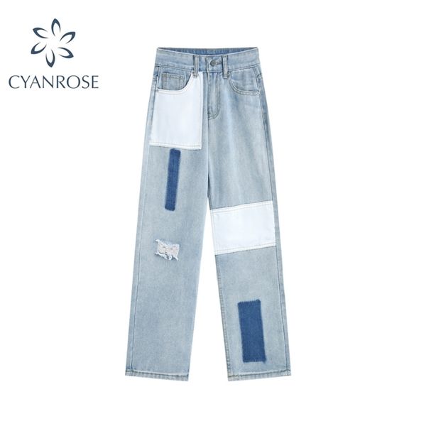streetwear patchwork straight jeans pants women's trendy casual denim ripped summer boyfriend high waist trousers 210515, Blue
streetwear patchwork straight jeans pants women's trendy casual denim ripped summer boyfriend high waist trousers 210515, Blue