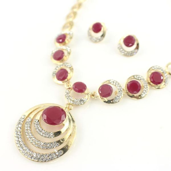 earrings & necklace liffly bridal fashion jewelry sets red crystal pendant big dubai elegant women round gift, Silver
earrings & necklace liffly bridal fashion jewelry sets red crystal pendant big dubai elegant women round gift, Silver