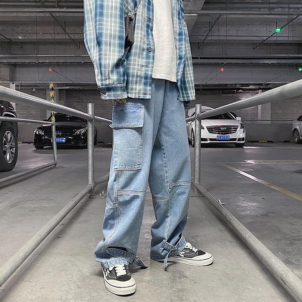 s-5xl men wide leg jeans mens 2021 autumn spring hip hop streetwear loose straight baggy denim pants male brand men's, Blue
s-5xl men wide leg jeans mens 2021 autumn spring hip hop streetwear loose straight baggy denim pants male brand men's, Blue
