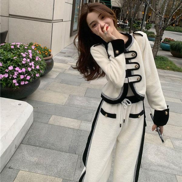 women's two piece pants lamb wool suit women 2021 autumn and winter fashion high-end thin temperament wide-leg two-piece, White
women's two piece pants lamb wool suit women 2021 autumn and winter fashion high-end thin temperament wide-leg two-piece, White