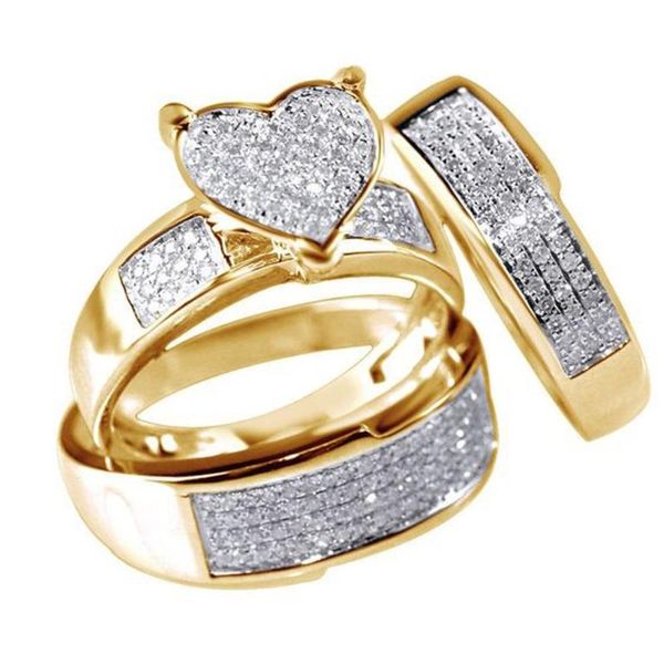 wedding rings 3pcs/set classic gold silver two-tone love heart ring set luxury shinning zircon for women engagement fashion jewelry, Slivery;golden
wedding rings 3pcs/set classic gold silver two-tone love heart ring set luxury shinning zircon for women engagement fashion jewelry, Slivery;golden