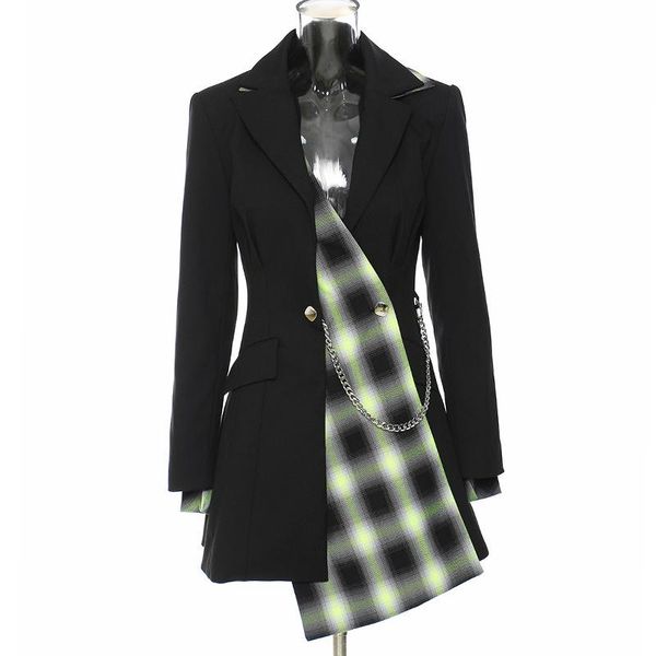 women's suits & blazers women asymmetrical elegant long blazer spring autumn thick chain high waist tunic slim casual, White;black
women's suits & blazers women asymmetrical elegant long blazer spring autumn thick chain high waist tunic slim casual, White;black