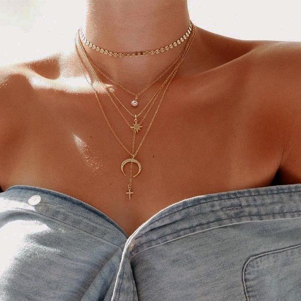pendant necklaces gold color choker necklace for women cross moon star eye chain & pendants laces velvet chokers fashion jewelry, Silver
pendant necklaces gold color choker necklace for women cross moon star eye chain & pendants laces velvet chokers fashion jewelry, Silver