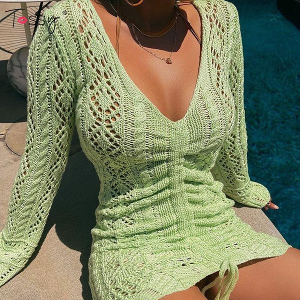 casual dresses tossy hollow out v-neck knitted dress long sleeve drawstring ruched flod knit bodycon women summer 2021 vestidos, Black;gray
casual dresses tossy hollow out v-neck knitted dress long sleeve drawstring ruched flod knit bodycon women summer 2021 vestidos, Black;gray