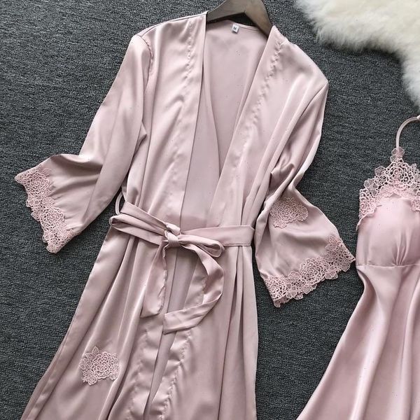 lace robe set womens sleepwears v neck with chest pad nightdress cardigan nightwear, Black;red
lace robe set womens sleepwears v neck with chest pad nightdress cardigan nightwear, Black;red
