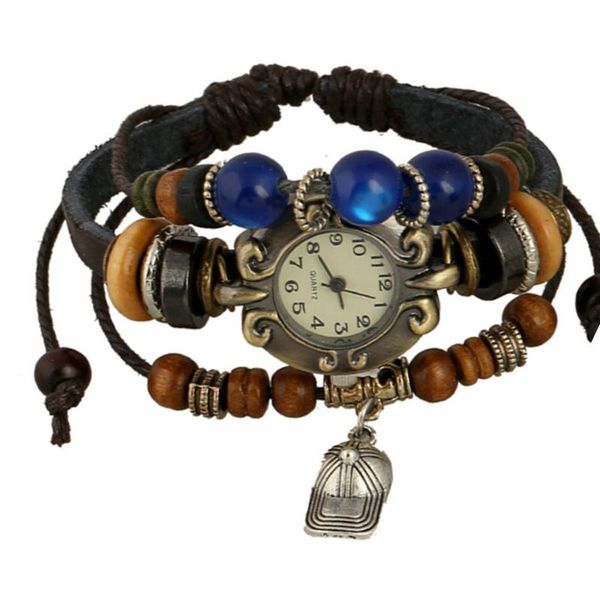wristwatches fashion leather bracelet watch men's and women's hat style beaded lovers, Slivery;brown
wristwatches fashion leather bracelet watch men's and women's hat style beaded lovers, Slivery;brown
