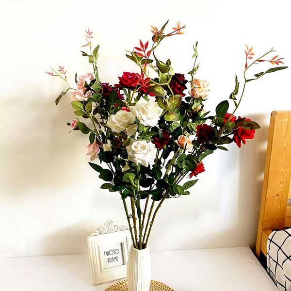 1pcs simulation five roses living room decoration home wedding diy plant flower decorative flowers & wreaths
1pcs simulation five roses living room decoration home wedding diy plant flower decorative flowers & wreaths