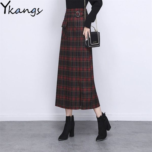 vintage high waist plaid skirt women's winter warm wool long pencil female korean style elegant ladies office midi 210421, Black
vintage high waist plaid skirt women's winter warm wool long pencil female korean style elegant ladies office midi 210421, Black