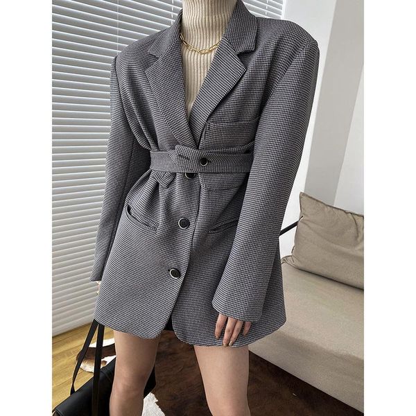 women's wool & blends casual plaid suit jacket female autumn and winter design sense niche loose korean style, Black
women's wool & blends casual plaid suit jacket female autumn and winter design sense niche loose korean style, Black