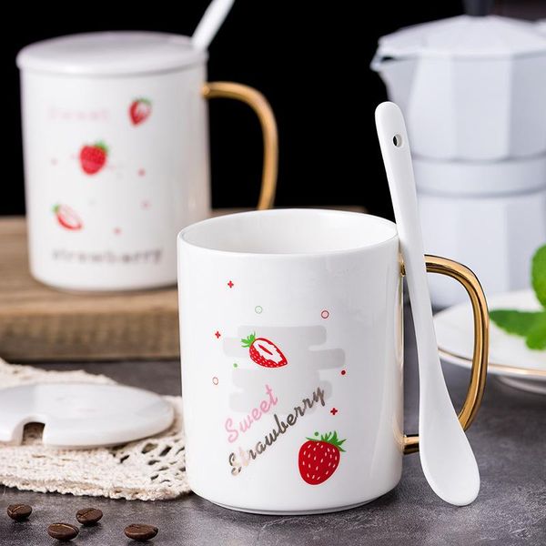 mugs 400ml simple japanese style creative tea cup mug with lid white ceramic coffee spoon strawberry
mugs 400ml simple japanese style creative tea cup mug with lid white ceramic coffee spoon strawberry