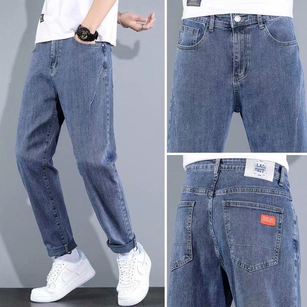 men's jeans spring and autumn straight slim long pants korean fashion wear engineer leisure brand summer, Blue
men's jeans spring and autumn straight slim long pants korean fashion wear engineer leisure brand summer, Blue