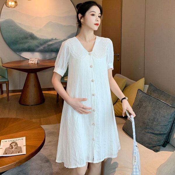 621# sweet korean fashion maternity dress summer chic ins white cotton clothes for pregnant women a line slim waist pregnancy dresses
621# sweet korean fashion maternity dress summer chic ins white cotton clothes for pregnant women a line slim waist pregnancy dresses
