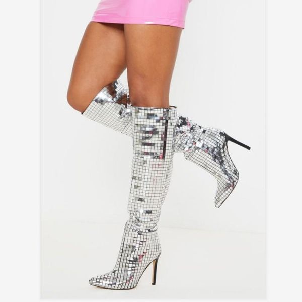 boots mkkhou style mirror sequins knee-high women pointed 11cm heels thigh-high fall/winter cool women's sizes 35-43, Black
boots mkkhou style mirror sequins knee-high women pointed 11cm heels thigh-high fall/winter cool women's sizes 35-43, Black