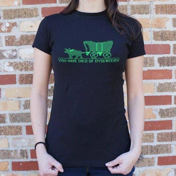 you have died of dysentery t-shirt | short sleeve graphic tee for women, White;black
you have died of dysentery t-shirt | short sleeve graphic tee for women, White;black