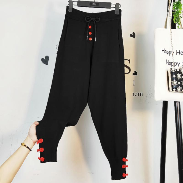 women's pants & capris spring autumn high waist knitted trousers women loose ankle length casual harem, Black;white
women's pants & capris spring autumn high waist knitted trousers women loose ankle length casual harem, Black;white