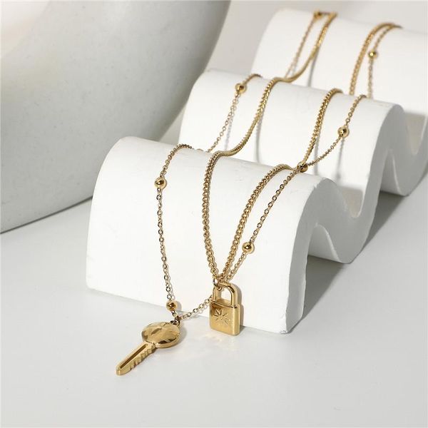 pendant necklaces hellolook key&lock necklace double layer stainless steel collar for couples lovers gift 2021 trendy jewelry, Silver
pendant necklaces hellolook key&lock necklace double layer stainless steel collar for couples lovers gift 2021 trendy jewelry, Silver