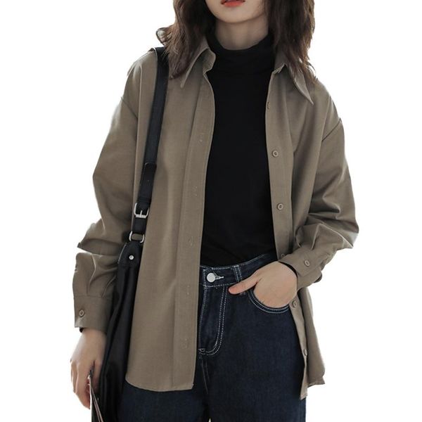 women's blouses & shirts 2021 spring ol style loose blouse elegant turn-down collar workwear female blusas femme, White
women's blouses & shirts 2021 spring ol style loose blouse elegant turn-down collar workwear female blusas femme, White