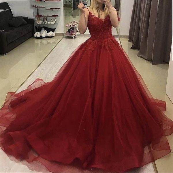 party dresses burgundy prom v-neck spaghetti a-line sweep train tulle lace evening dress up back vestidos de fiesta noche, White;black
party dresses burgundy prom v-neck spaghetti a-line sweep train tulle lace evening dress up back vestidos de fiesta noche, White;black