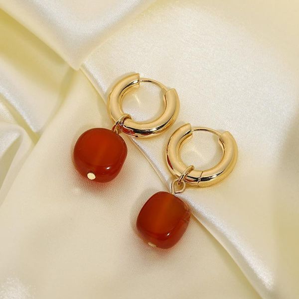 hoop & huggie bohemian style red natural stones huggies earrings for women gold plated brass jewelry accessories, Golden;silver
hoop & huggie bohemian style red natural stones huggies earrings for women gold plated brass jewelry accessories, Golden;silver