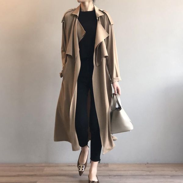 women's trench coats elegant vintage women mid-length thin khaki coat plus sashes autumn long sleeve temperament cardigan windbreaker k, Tan;black
women's trench coats elegant vintage women mid-length thin khaki coat plus sashes autumn long sleeve temperament cardigan windbreaker k, Tan;black