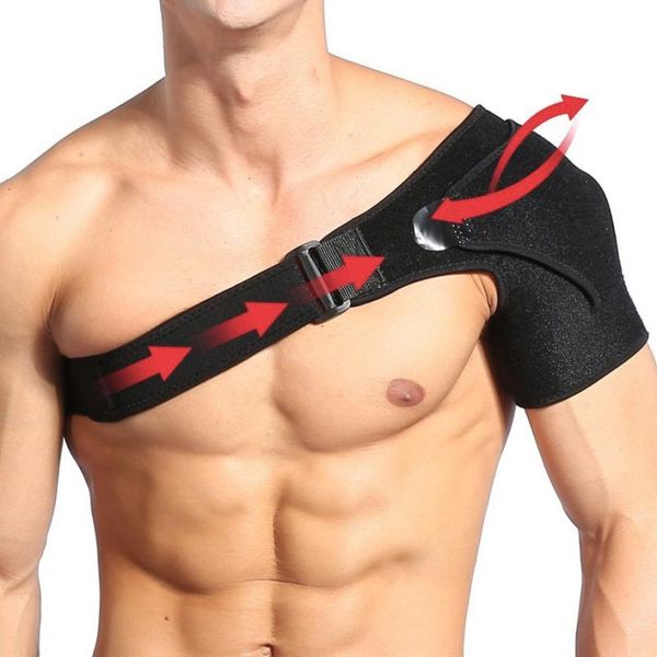 adjustable breathable gym sports care single shoulder support back brace guard strap wrap elbow & knee pads, Black;gray
adjustable breathable gym sports care single shoulder support back brace guard strap wrap elbow & knee pads, Black;gray