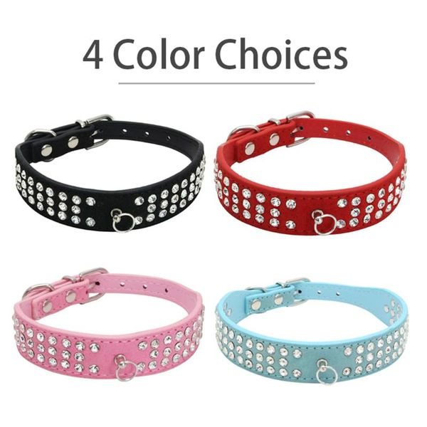 dog collars & leashes 3-row bling diamond rhinestone suede leather collar for small and medium-sized dogs xs s m l 4 colors
dog collars & leashes 3-row bling diamond rhinestone suede leather collar for small and medium-sized dogs xs s m l 4 colors