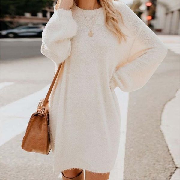 casual dresses 2021 chic women autumn solid color o neck sweater ffy loose knee-length soft loose sweater women party, Black;gray
casual dresses 2021 chic women autumn solid color o neck sweater ffy loose knee-length soft loose sweater women party, Black;gray