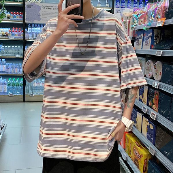 men's t-shirts 2021 striped korean fashion tshirt summer short sleeve casual t shirt hip hop baggy women couple chic streetwear, White;black
men's t-shirts 2021 striped korean fashion tshirt summer short sleeve casual t shirt hip hop baggy women couple chic streetwear, White;black