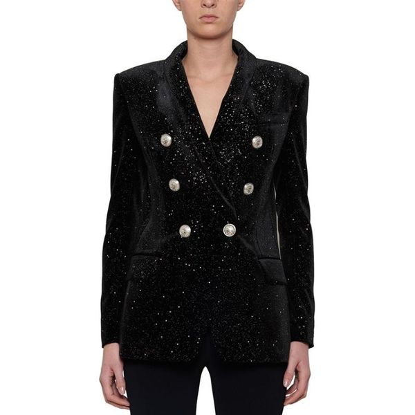 women's suits & blazers european american elegant women luxury designing notched double breasted stars sequined black velvet runway jac, White;black
women's suits & blazers european american elegant women luxury designing notched double breasted stars sequined black velvet runway jac, White;black