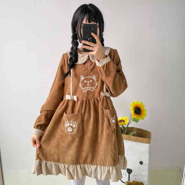 mori girl kawaii casual women japan lolita vintage ruffle clothes teens peter pan cute cat long sleeve corduroy es, Black;gray
mori girl kawaii casual women japan lolita vintage ruffle clothes teens peter pan cute cat long sleeve corduroy es, Black;gray