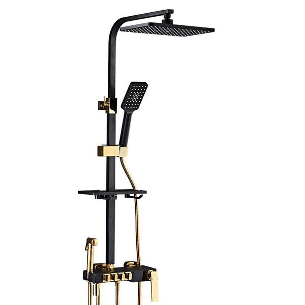 black and gold shower set mixer bathroom square temperature display faucet thermostatic sets
black and gold shower set mixer bathroom square temperature display faucet thermostatic sets