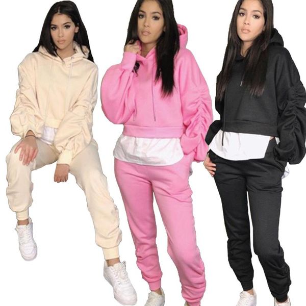 women's two piece pants casual two-piece set chic pacthwork full stacked sleeve loose hoodies + high waist sweatpants fall 2021 tracksu, White
women's two piece pants casual two-piece set chic pacthwork full stacked sleeve loose hoodies + high waist sweatpants fall 2021 tracksu, White