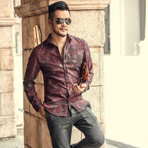 men's casual shirts spring men long sleeve printed street slim fit floral business square collar single breasted s-3xl, White;black
men's casual shirts spring men long sleeve printed street slim fit floral business square collar single breasted s-3xl, White;black