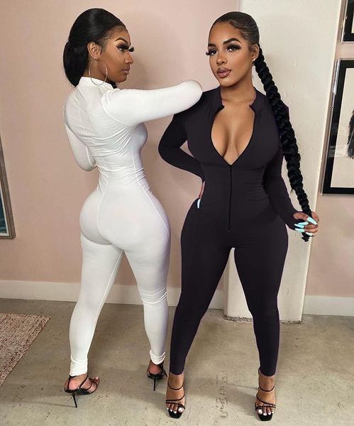 women's jumpsuits & rompers 2021 style women solid color one piece jumpsuit ladies zipper front long sleeve fitness playsuits, Black;white
women's jumpsuits & rompers 2021 style women solid color one piece jumpsuit ladies zipper front long sleeve fitness playsuits, Black;white