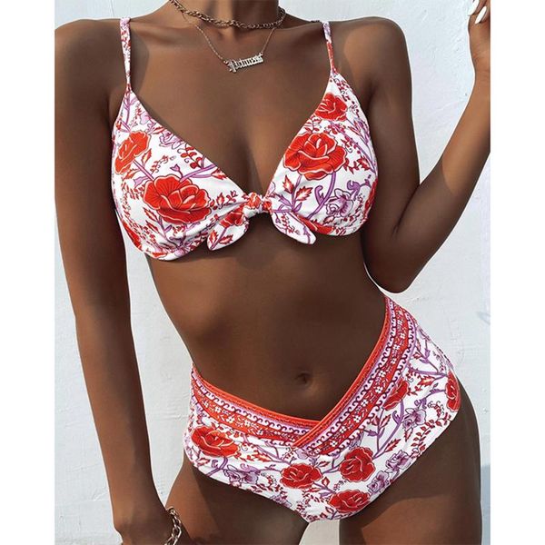 women's swimwear miturn 2021 rose printed high waist two pieces bikini set swimsuit female women beachwear bather bathing suit #t1g, White;black
women's swimwear miturn 2021 rose printed high waist two pieces bikini set swimsuit female women beachwear bather bathing suit #t1g, White;black