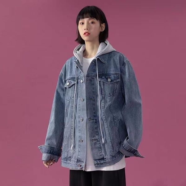 women's jackets spring women denim jacket long sleeved bf loose female hooded oversized young lady outerwear clothes, Black;brown
women's jackets spring women denim jacket long sleeved bf loose female hooded oversized young lady outerwear clothes, Black;brown
