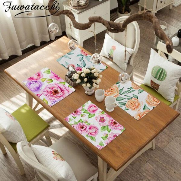 mats & pads fuwatacchi flowers pattern table mat waterproof polyester placemat for dining drink coasters wedding party decorations
mats & pads fuwatacchi flowers pattern table mat waterproof polyester placemat for dining drink coasters wedding party decorations