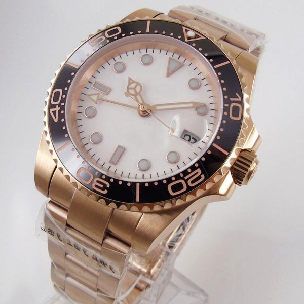 wristwatches 40mm full rose gold coated selfwinding wristwatch men gmt root beer insert oyster strap deployment clasp, Slivery;brown
wristwatches 40mm full rose gold coated selfwinding wristwatch men gmt root beer insert oyster strap deployment clasp, Slivery;brown