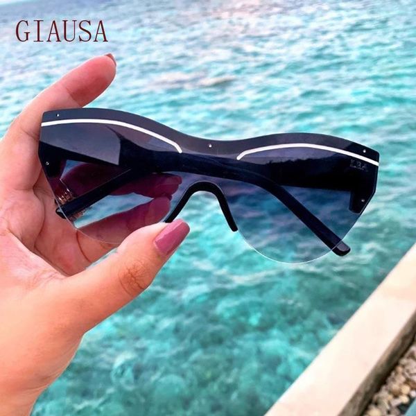 sunglasses giausaeuropean and american fashion personality one piece cat's eye women glasses, White;black
sunglasses giausaeuropean and american fashion personality one piece cat's eye women glasses, White;black