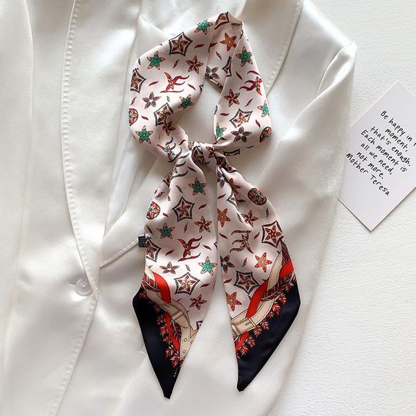 spring floral decoration small silk scarf women's hair band narrow strip sharp corner scarves, Blue;gray
spring floral decoration small silk scarf women's hair band narrow strip sharp corner scarves, Blue;gray