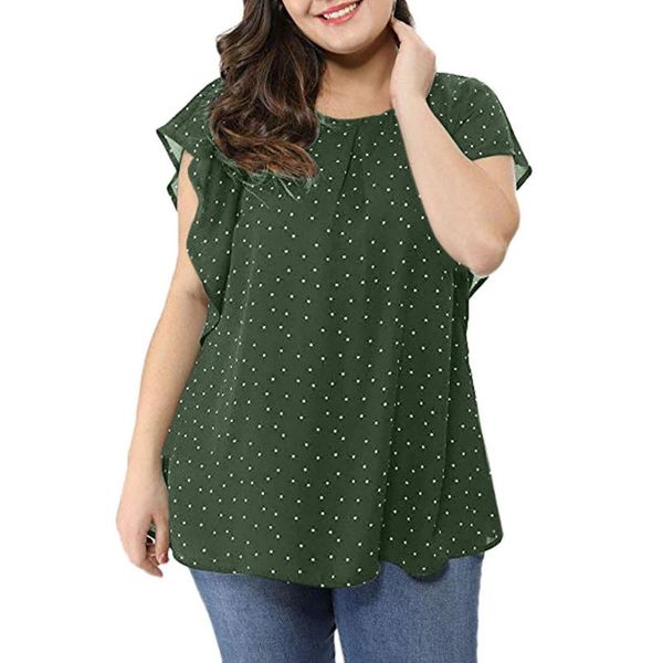 plus size t-shirt women's summer ruffle sleeve shirt polka dot chiffon blouse casual oversized blusa femmes, Black
plus size t-shirt women's summer ruffle sleeve shirt polka dot chiffon blouse casual oversized blusa femmes, Black