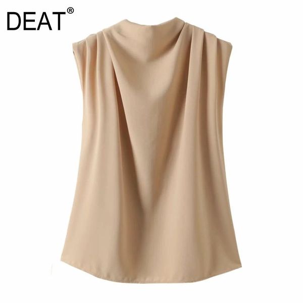 women's blouses & shirts deat woman stand collar sleeveless wild casual style simple elegant pullover 2021 summer fashion ht651, White
women's blouses & shirts deat woman stand collar sleeveless wild casual style simple elegant pullover 2021 summer fashion ht651, White