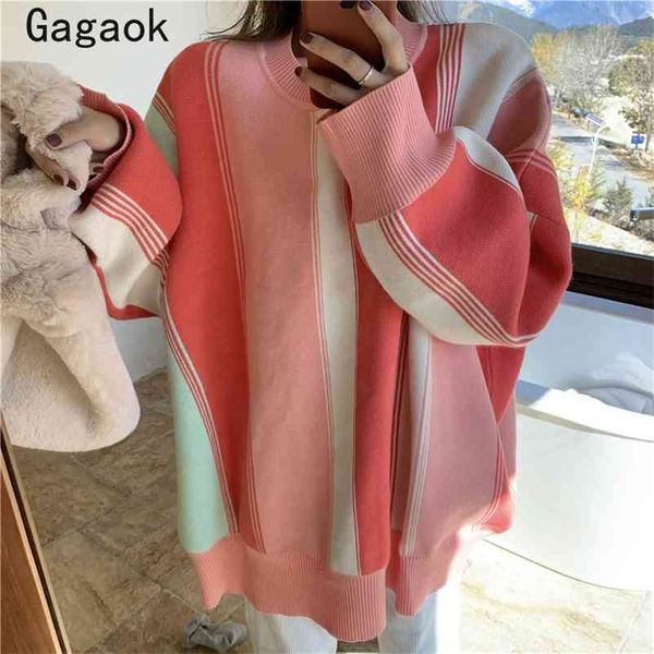 women sweater korean spring autumn o-neck streetwear casual sweaters loose harajuku outwear warm wild pullovers 210531, White;black
women sweater korean spring autumn o-neck streetwear casual sweaters loose harajuku outwear warm wild pullovers 210531, White;black