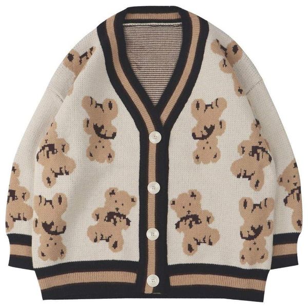 men's sweaters lacible streetwear harajuku cartoon bear print cardigan sweater men pattern knitwear fashion casual knitted jacket women, White;black
men's sweaters lacible streetwear harajuku cartoon bear print cardigan sweater men pattern knitwear fashion casual knitted jacket women, White;black